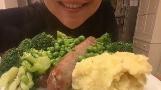 ASMR MUKBANG BANGERS AND MASH  NO TALKING 😋 [upl. by Wilinski]