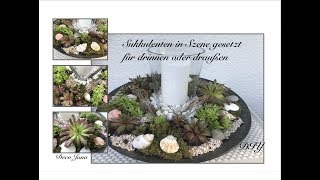 DIY Sukkulenten sommerlich gestalten Tischdeko für den Innen oder Außenbereich  Deko Jana [upl. by Esihcoc814]