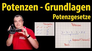 Potenzen  Grundlagen Basis Exponent Potenzgesetze  einfach erklärt  Lehrerschmidt [upl. by Eda]