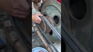 Single cylinder diesel engine transmission belt installation process [upl. by Nerua]