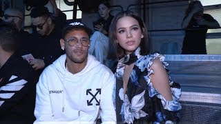 Neymar Jr and Bruna Marquezine at Off White Fashion Show in Paris [upl. by Aidualc]