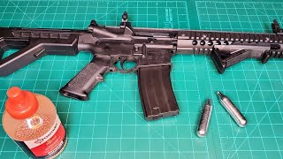 Crosman DPMS SBR Full Auto Co2 BB Rifle [upl. by Amsirp]