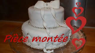 Weeding cake cake designrecouvrir un gâteau en pâte à sucreeffet matelassénœud en pâte à sucre [upl. by Mosley]