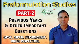 Prefomulation studies Pharmaceutics Lecture2 GPAT NIPER DRUG INSPECTOR PHARMACIST [upl. by Harmonia395]