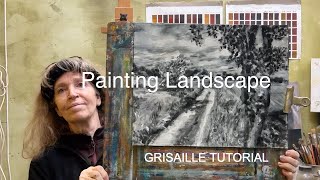 The Landscape Underpainting in Grey tones by Ella Looise Grisaille [upl. by Luap708]