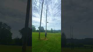 Tossing Sheafs Training for the Highland Games [upl. by Ynohtn]