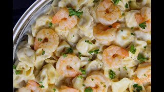 Cheesy Shrimp Tortellini Alfredo Skillet [upl. by Anais186]