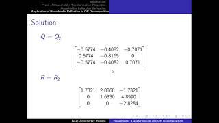 Householder Transformation with QR Decomposition Examples [upl. by Kimitri]