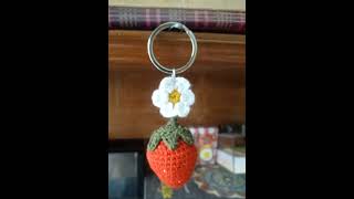 Crochet Strawberry keyring [upl. by Pomeroy]