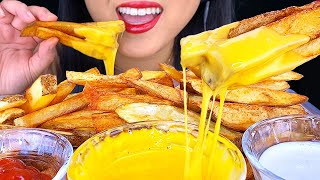 ASMR CHEESY French Fries Homemade No Talking Eating Show  ASMR Phan [upl. by Jilli]