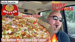 Marcos Pizza NEW Fiery Flavors REVIEW Sausage and Peppers brickeats [upl. by Neff]