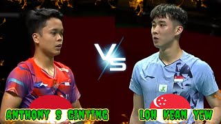 Badminton Loh Kean Yew SGP vs INA Anthony Sinisuka Ginting Mens Singles [upl. by Waneta]