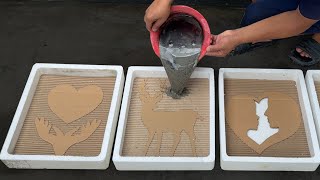 Unique Cement Craft Ideas for Garden Decoration  Artwork from cement and cardboard How to make pot [upl. by Helsell]