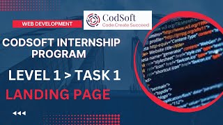 Codsoft Internship Level 1 Task 1  Landing Page  Web Development  Fresher 20232024  codsoft [upl. by Massab4]