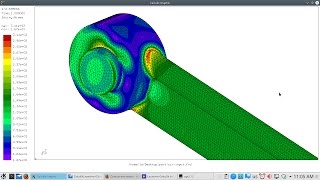 CalculiX  Casted Detail With Contact And Rigid Loading [upl. by Salokcin]