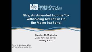 Amending an Income Tax Withholding Return [upl. by Chauncey]