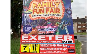 Wonford play fields Funfair day before opening 6th June 2023 [upl. by Atinehc838]