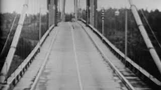 Tacoma  1940  Tacoma Narrows Bridge Galloping Gertie Collapse United States [upl. by Jobe]