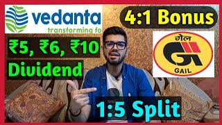 Vedanta New Dividend • Gail India • Vedanta  10 Stocks Declared High Dividend Bonus amp Split [upl. by Acinnod]