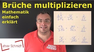 Brüche multiplizieren  Bruchrechnung  einfach erklärt  Lehrerschmidt [upl. by Daphie494]