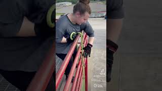 Female firefighter hose hoist technique [upl. by Nemra]