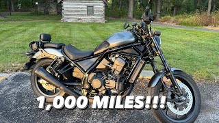 2023 Honda Rebel 1100 DCT 1k Miles Review [upl. by Akcirderf593]