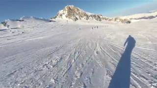 Skiing Kaprun Kitzsteinhorn the longest ski run 56km Jan 2018 1 [upl. by Anialeh]