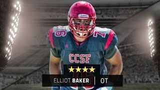 JUCO offensive tackle Elliot Baker highlights [upl. by Brazee]