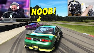 Teaching a NOOB how to drift in Assetto Corsa [upl. by Ttehr]