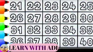 Numbers 21 to 40 12345 गिनती २१ से ४० तक  learn number counting  21 to 40 counting part  12 [upl. by Idaf]