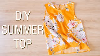 DIY Summer Top  How To Make Sleeveless Top [upl. by Ybrad]