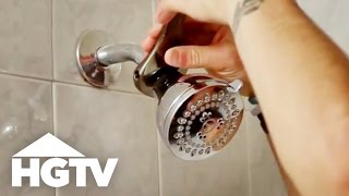 How to Change a Showerhead  At Home Tips  HGTV [upl. by Ilesara676]