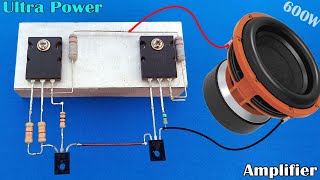 Simple Ultra Power Heavy Bass Amplifier Using 2SC5200 amp 2SA1943 Transistor  Powerful [upl. by Ennaillek915]