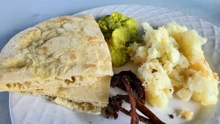 How to make Fry Aloo zaboka choka and Sada Roti Daletech [upl. by Lebana576]