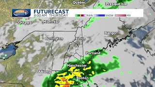 New Hampshire hourly weather Track scattered showers Wednesday steadier rain for some Thursday [upl. by Lauder207]