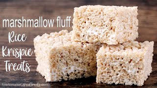 Marshmallow Fluff Rice Krispie Treats Video [upl. by Vigor]