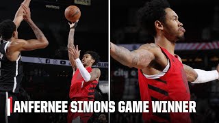 Anfernee Simons’ floater wins it for Blazers vs Nets  NBA on ESPN [upl. by Reviel]