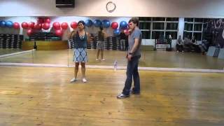 Kenny amp Abeth  Lindy Hop Portugal Level 1 Triple Step amp Turn Drills [upl. by Aicyle]