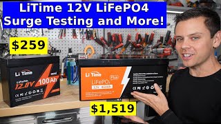 LiTime LiFePO4 Mini and 460AH Plus Surge Testing and Teardown [upl. by Banky]