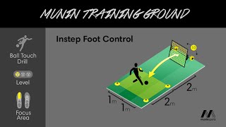 Instep Foot Control  Left Foot Ball Touch Drill 10 [upl. by Ecnav]