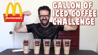 McDonalds Iced Coffee Gallon Challenge Sugar Free  FreakEating vs The World [upl. by Hamlin]