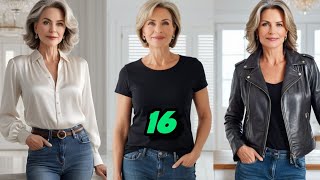 16 COMBINACIONES con JEANS para mujer mayor de 40 y 50 años [upl. by Yhtimit536]