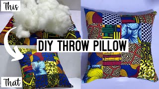 HOW TO MAKE A THROW PILLOW FROM SCRATCH How to make pillow insert [upl. by Shaddock]