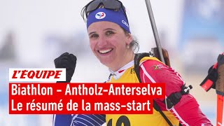 Biathlon 202324  Julia Simon simpose sur la massstart dAntholzAnterselva devant Lou Jeanmonnot [upl. by Gagne151]