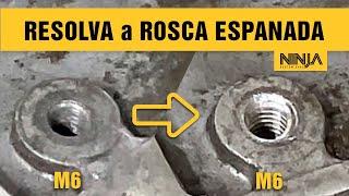 Como Arrumar ROSCA ESPANADA com Helicoil Rosca Postiça [upl. by Aratahs]