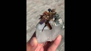 Red Brookite Crystal Cluster on Chlorite Quartz from Pakistan brookite minerals crystals [upl. by Stenger]