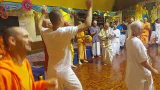 Matanga Prabhu Chants Hare Krishna in the Tulasi Puja Kirtan at ISKCON NYC [upl. by Lipps81]