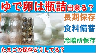 ゆで卵で瓶詰め出来る？うずら卵と鶏卵をゆでたまごにして瓶詰めをします。時短料理と非常時に備えて備蓄を兼ねて瓶詰めをします。キューピーの全卵粉も紹介します。脱気失敗例も紹介します。失敗状態を知ろう！ [upl. by Niabi]