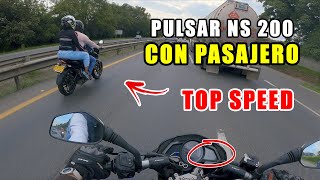 Manejar con Pasajero 🚩 Pulsar NS 200 FI 🏍 Velocidad Máxima con Parrillero [upl. by Celie325]