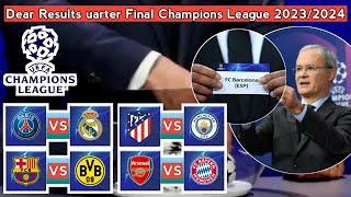 Draw Results Quarter Finals UEFA Champions League Season 20232024 [upl. by Karin]